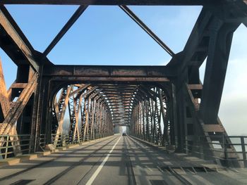 View of bridge against clear sky