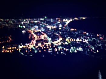 View of illuminated cityscape at night