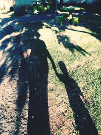 Shadow of people on wall