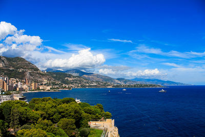 Aerial view of city at waterfront