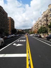 Road passing through city street