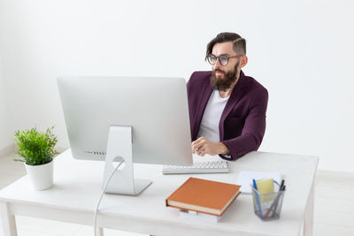 Man working on table