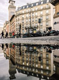 Reflection of buildings in water