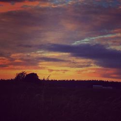 Silhouette of landscape at sunset