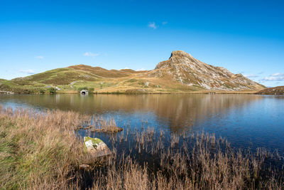 Pared y cefn-hir mountain, and cregennan lake in the snowdonia national park, dolgellau, wales, uk.