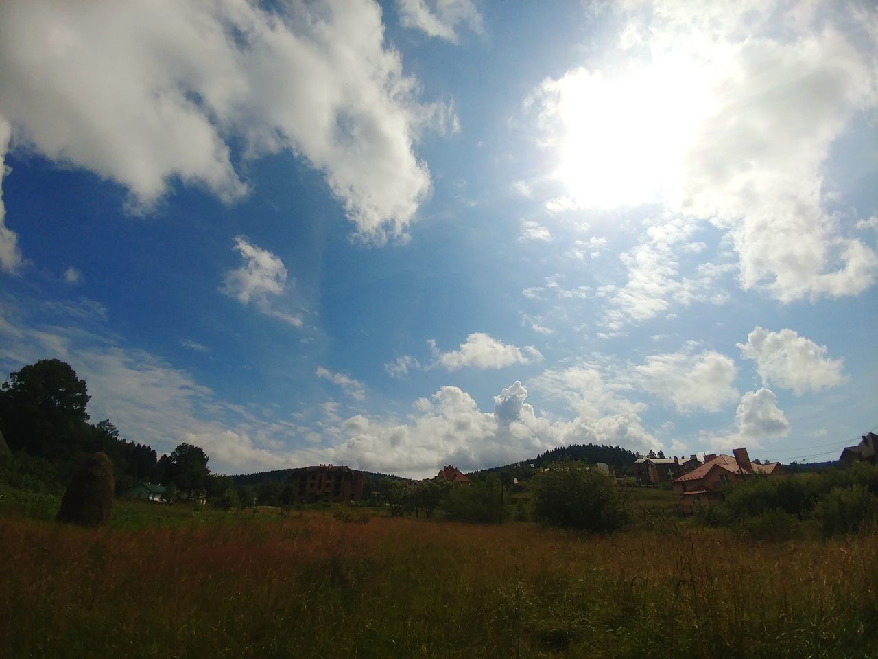 sky, cloud - sky, landscape, environment, plant, architecture, nature, scenics - nature, beauty in nature, built structure, land, grass, no people, field, tranquil scene, tranquility, building, day, outdoors, tree