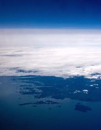 Aerial view of sea against sky