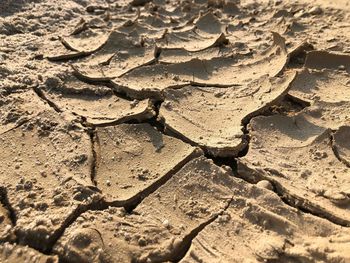 Full frame shot of cracked land