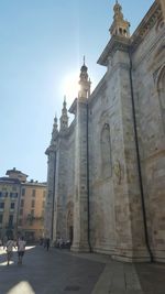 Low angle view of statue of cathedral