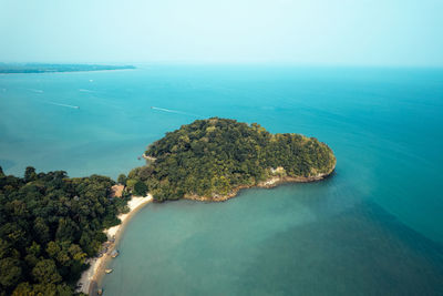 High angle view of sea against sky