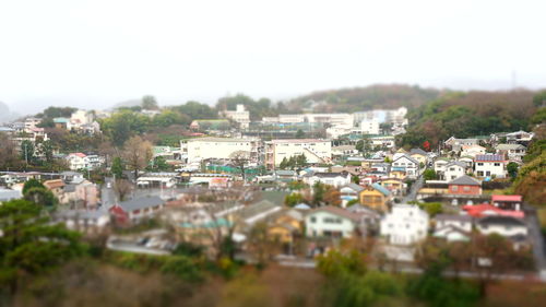 High angle view of cityscape against sky