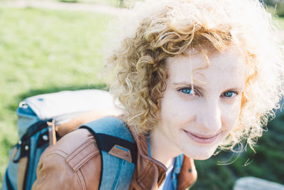 Close-up portrait of young woman outdoors