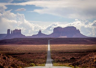 Scenic view of landscape against cloudy sky