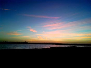 Scenic view of sea at sunset