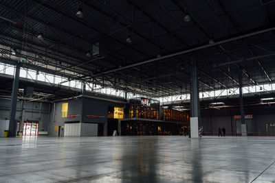 Interior of empty parking lot