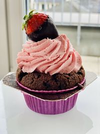 Close-up of cake on table