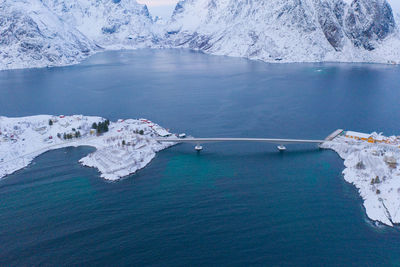 Aerial view of frozen sea