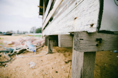 Close-up of wooden plank