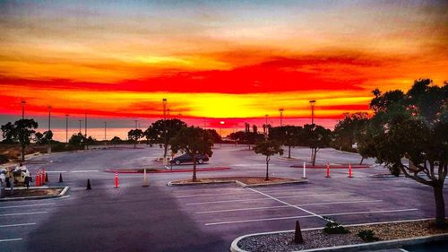Scenic view of dramatic sky during sunset