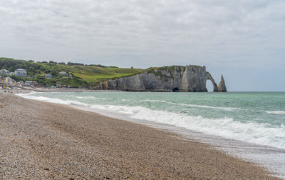 Coastal scenery around etretat, a commune in the seine-maritime department in france