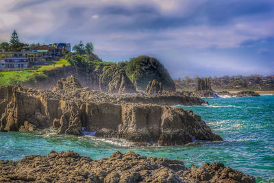 Panoramic view of sea against sky at the cathedral rocks 