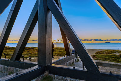 Views of the sea from an old wooden lighthouse