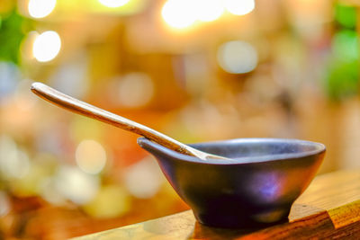 Close-up of bowl against blurred background