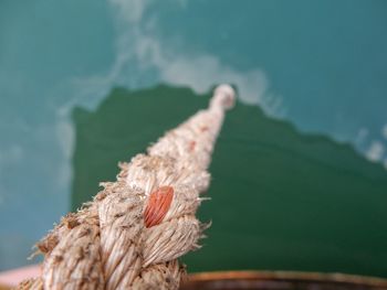 Close up of rope over sea