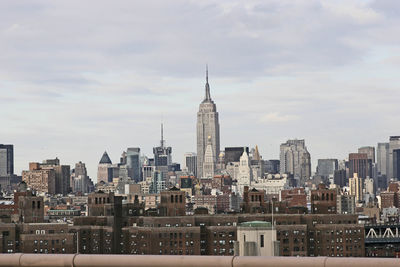 High angle shot of cityscape against the sky