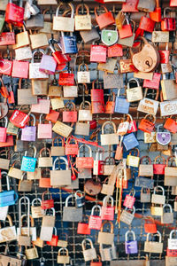 Full frame shot of padlocks