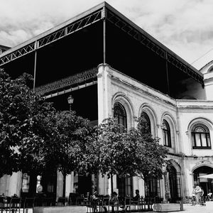 Low angle view of historic building against sky