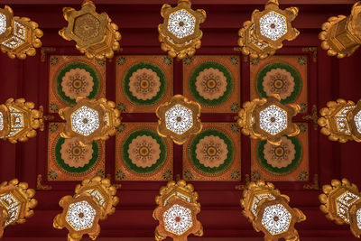 Low angle view of ornate ceiling