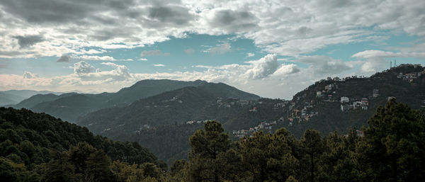 Scenic view of mountains against sky