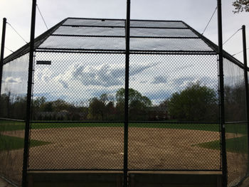 Chainlink fence on field