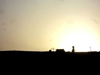 Silhouette landscape at sunset