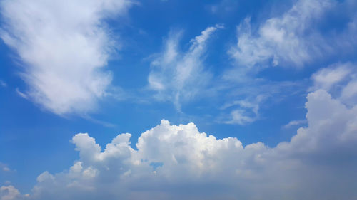 Low angle view of clouds in blue sky