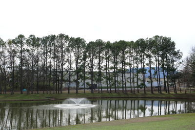 Scenic view of lake against clear sky