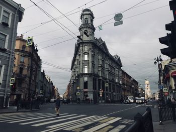 View of city street against sky