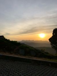 Scenic view of landscape against sky during sunset