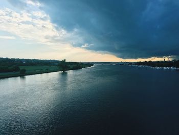 Scenic view of river against sky