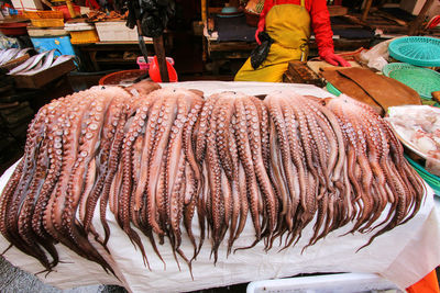 Octopus for sale at fish market