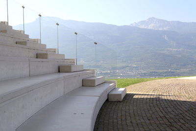 View of staircase against mountain