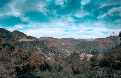 Scenic view of mountains against sky