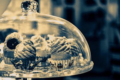 Close-up of christmas decoration on table