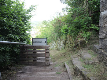 View of stairs leading to built structure