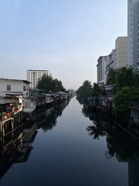 Canal amidst buildings against sky in city