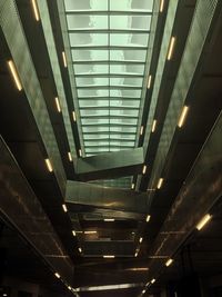 Low angle view of illuminated ceiling