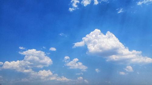 Low angle view of clouds in blue sky