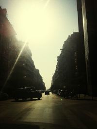 Road passing through city