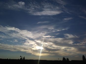 Silhouette trees against sky during sunset